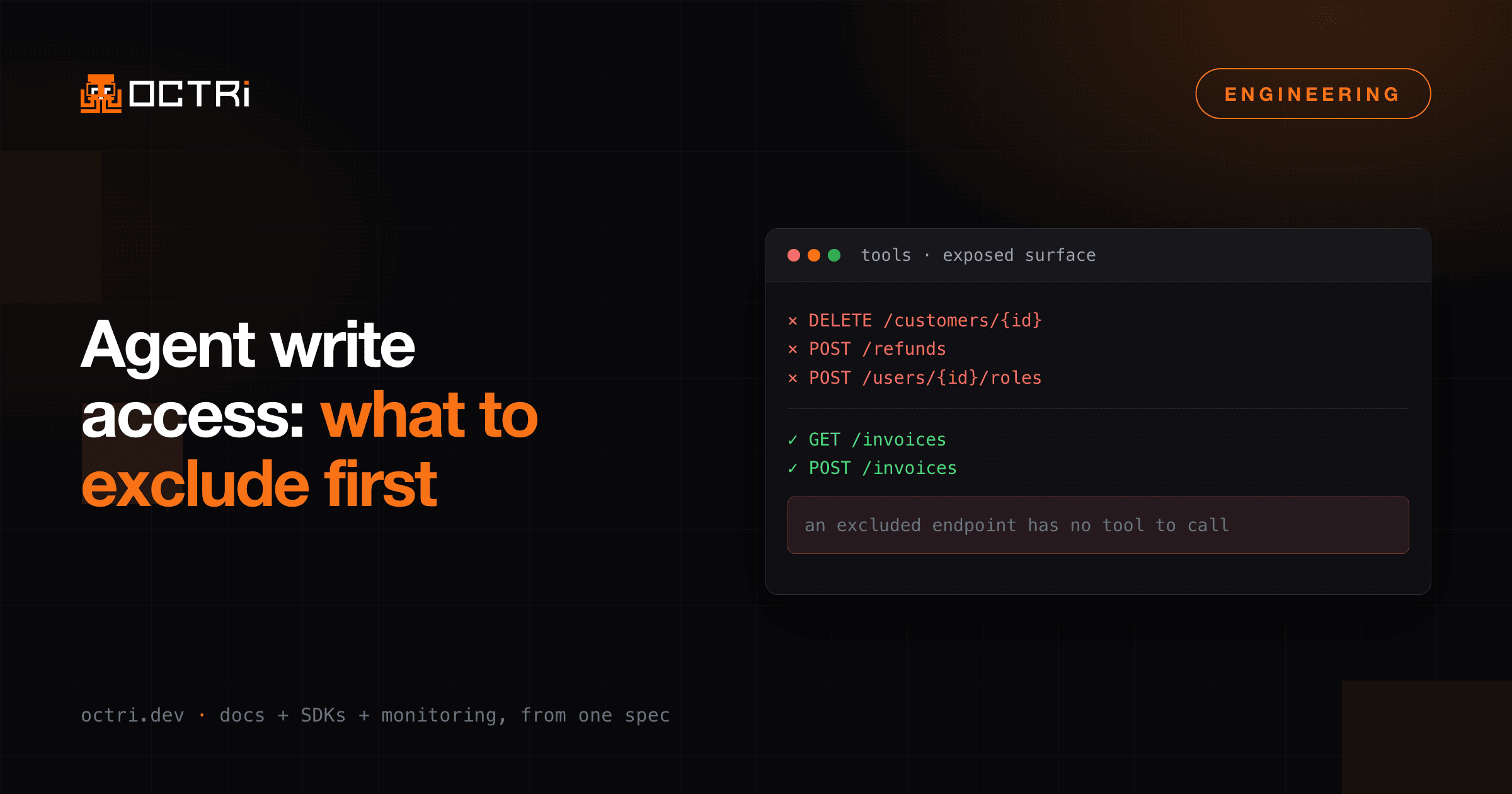 Giving an agent write access to your API: what to exclude first
