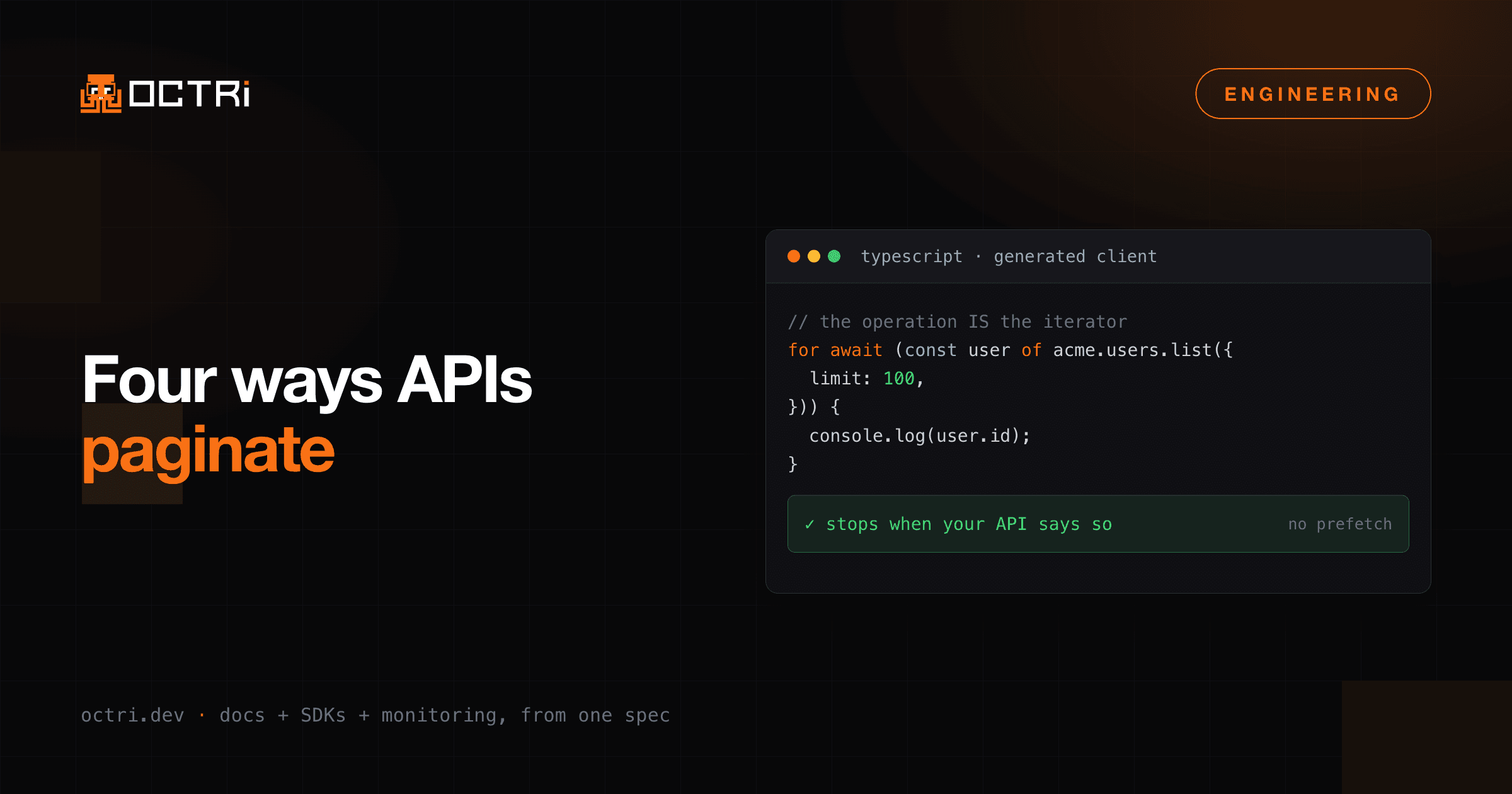Four ways APIs paginate, and what each one does to your SDK