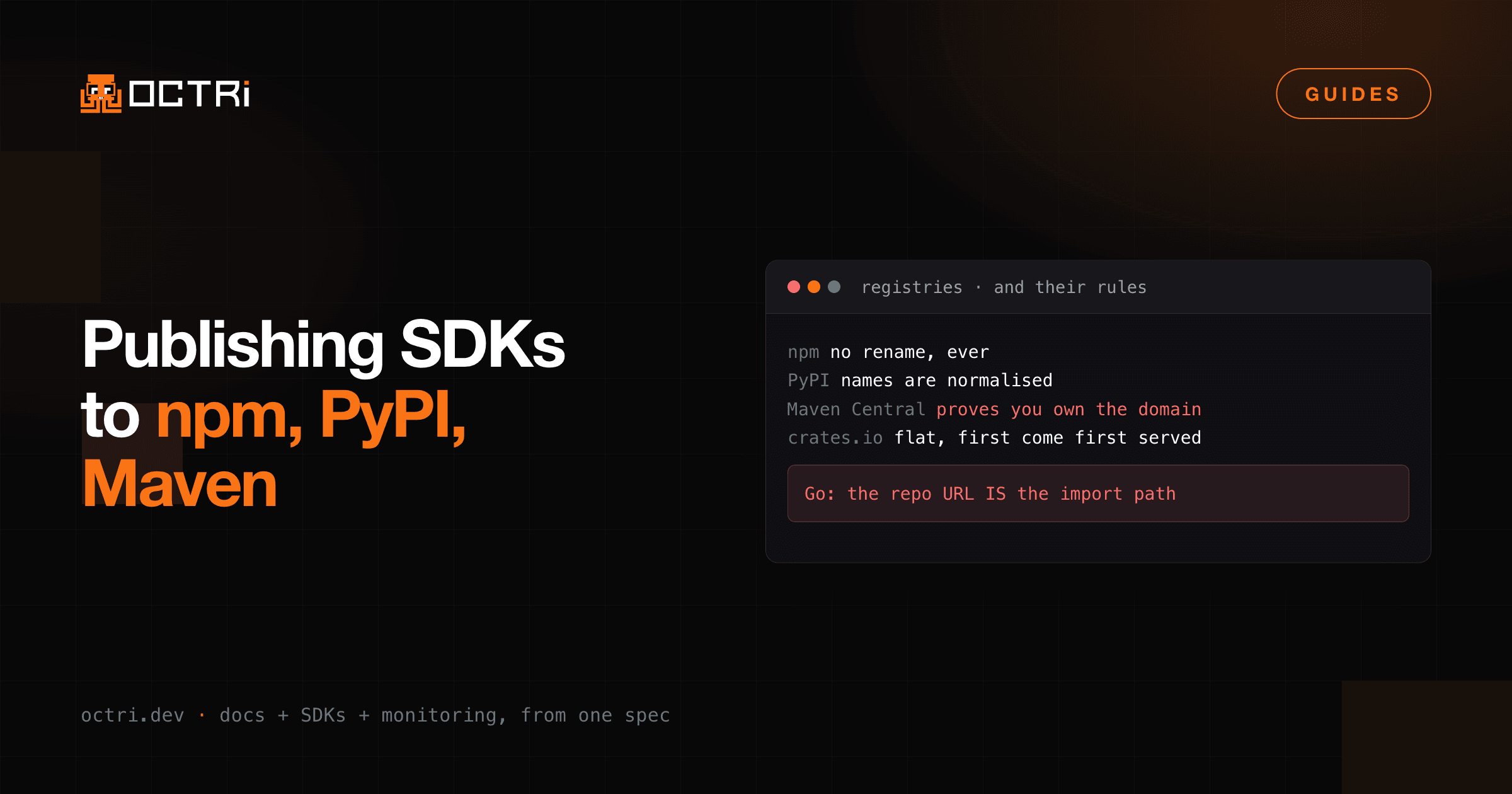 Publishing SDKs to npm, PyPI, Maven Central and the rest