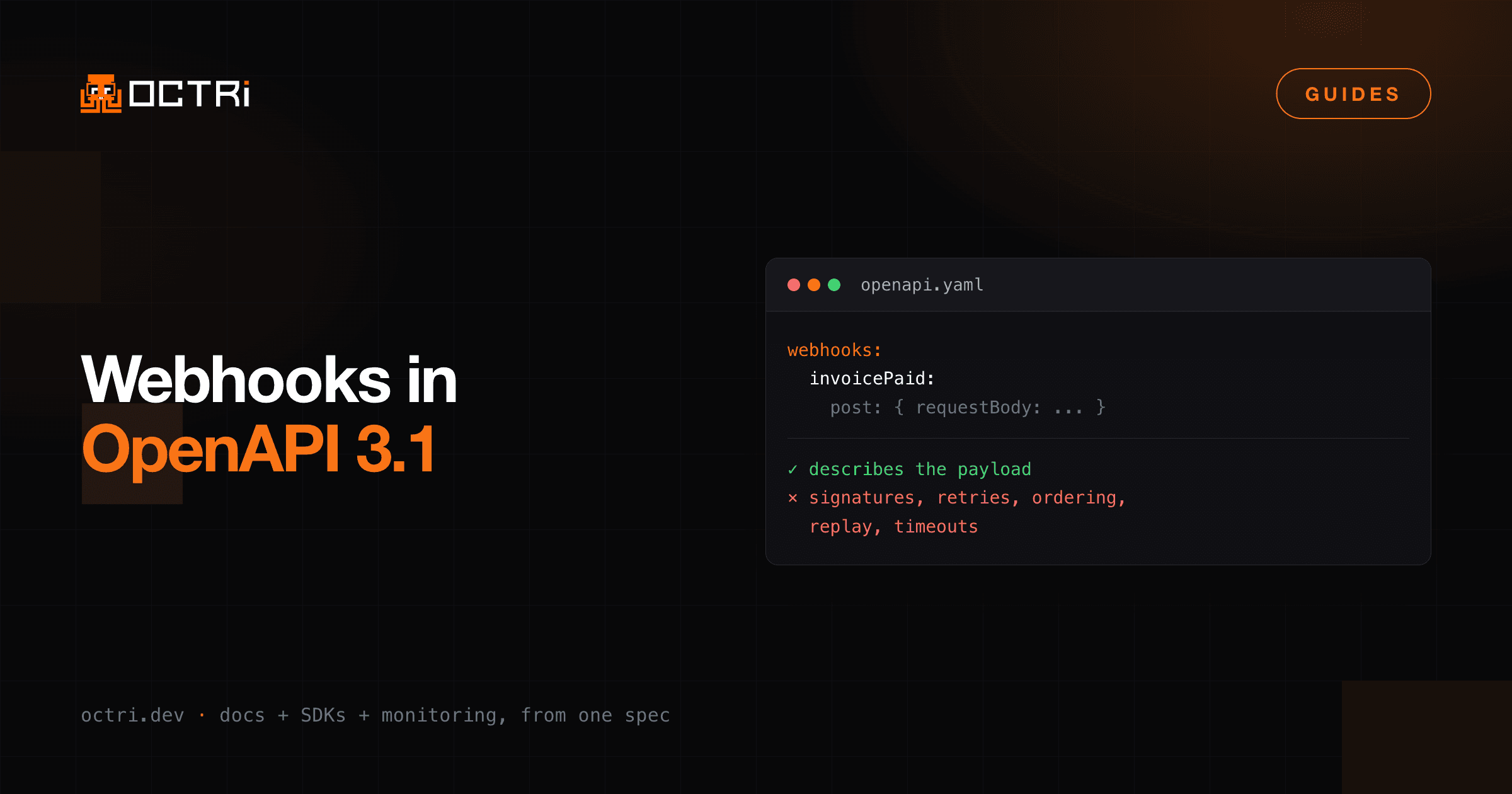 Documenting webhooks in OpenAPI 3.1, and the half it cannot describe