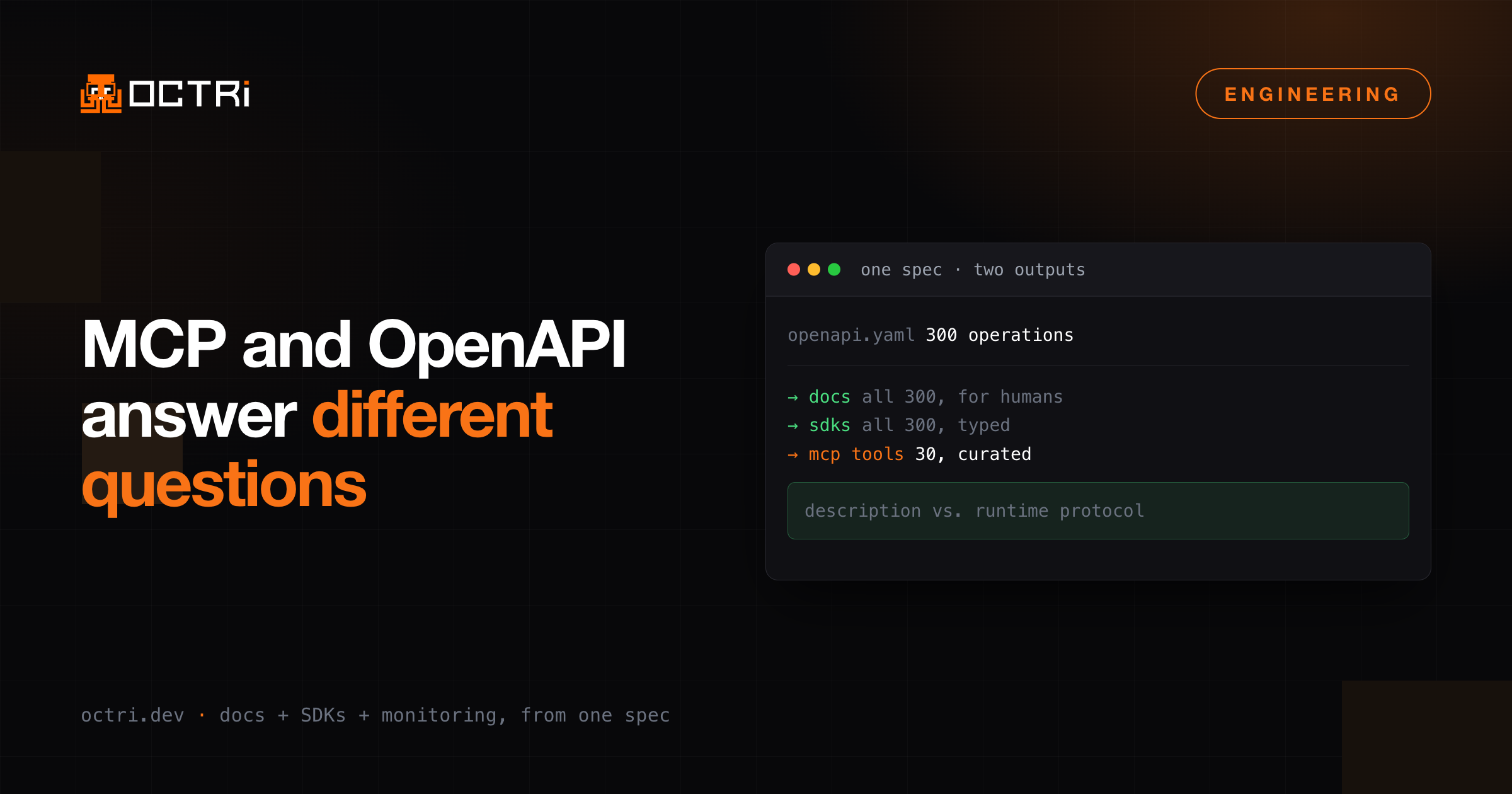 MCP vs OpenAPI: they answer different questions