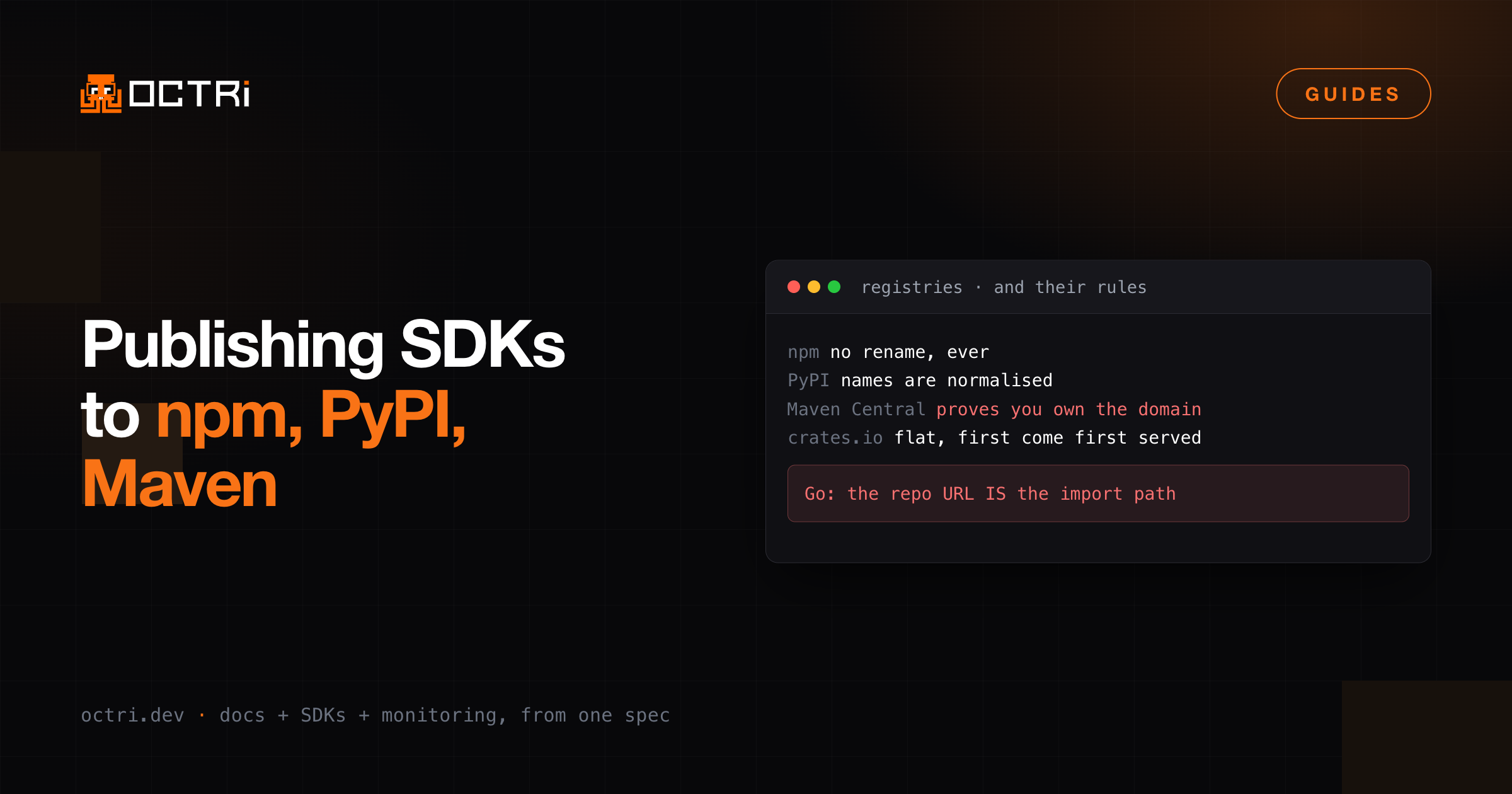 Publishing SDKs to npm, PyPI, Maven Central and the rest