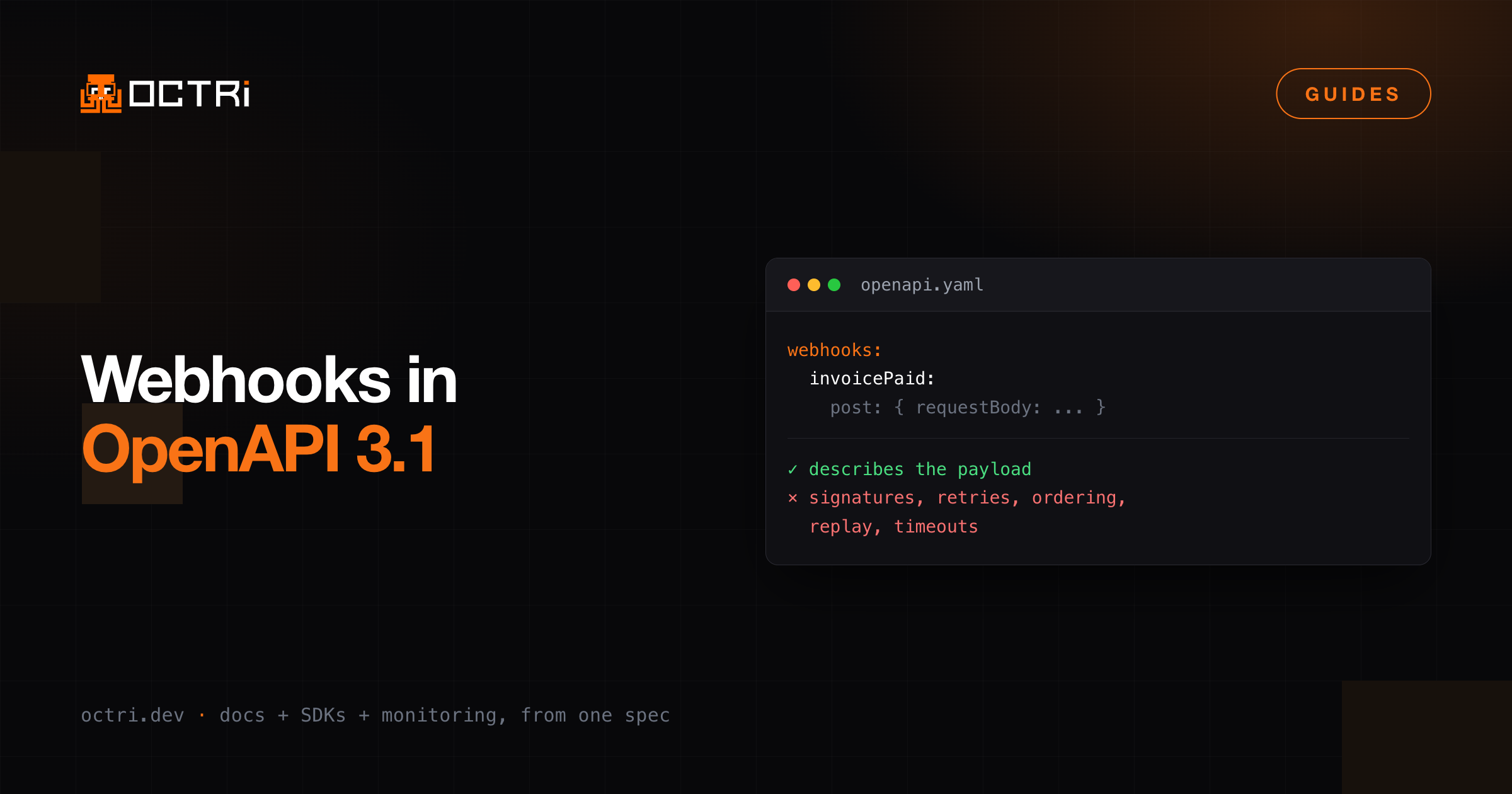 Documenting webhooks in OpenAPI 3.1, and the half it cannot describe